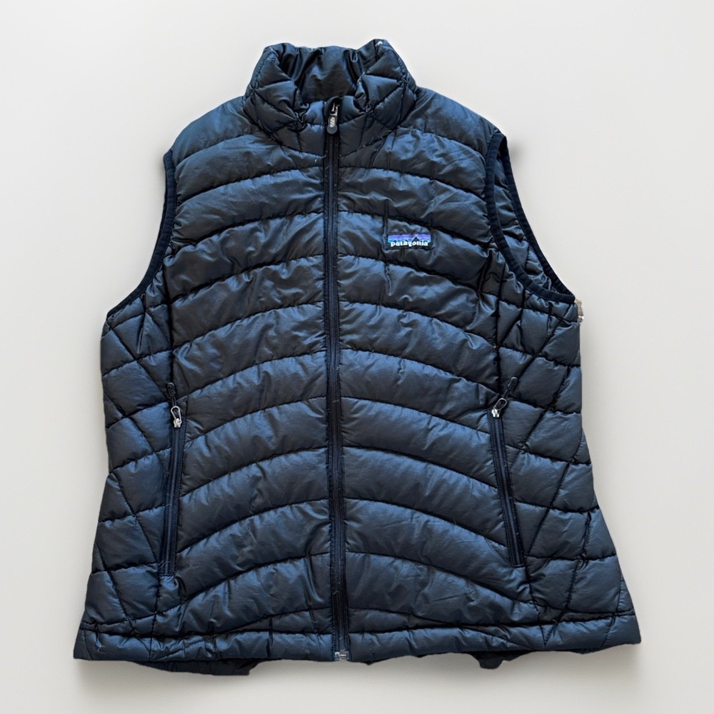 Patagonia Down Puffer Sweater Vest Women M Black Goose Insulated Jacket 84627